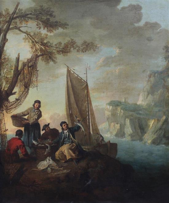After Claude Joseph Vernet Fishermen sorting the catch 28 x 24in.
